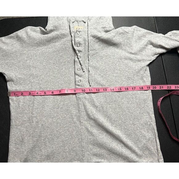 Chaser Gray Baby Rib Henley Hoodie Size S - Picture 6 of 13